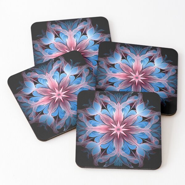 Item preview, Crystallography Lilly flower in shades of pink and blue designed and sold by dcrc.