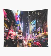New York City Night Wall Tapestry