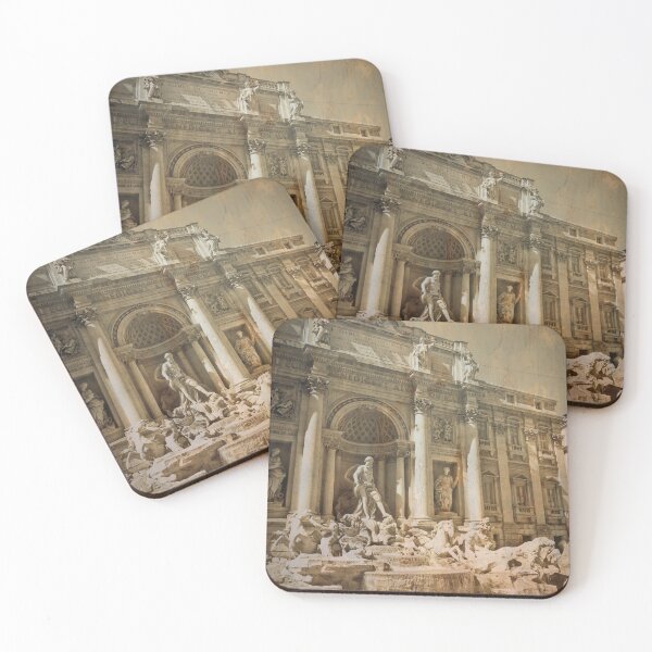 Item preview, Rome old postcard - Trevi Fountain, Fontana di Trevi. Vintage style, retro texture designed and sold by Paolo Modena Photography    -   Fine Italian Art.