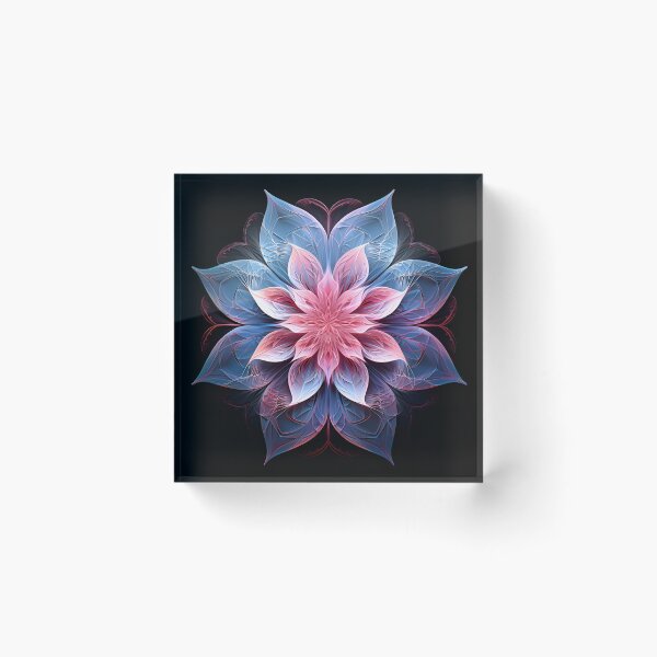 Item preview, Crystallography Lilly flower in shades of pink and blue designed and sold by dcrc.