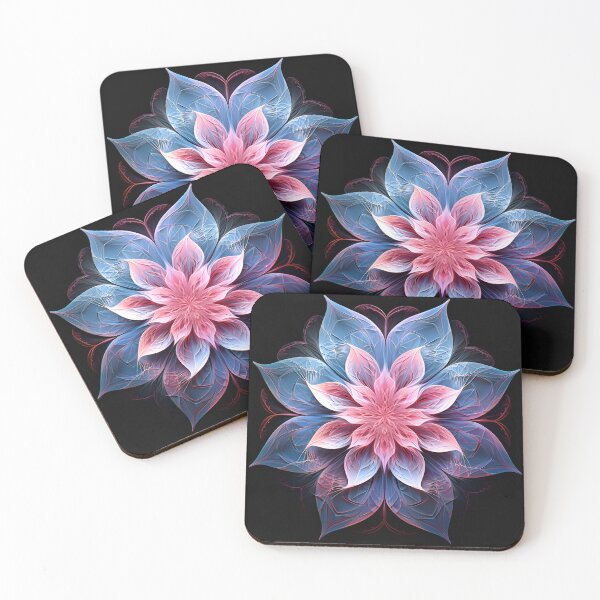 Item preview, Crystallography Lilly flower in shades of pink and blue designed and sold by dcrc.