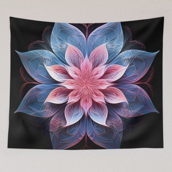 Item preview, Crystallography Lilly flower in shades of pink and blue designed and sold by dcrc.