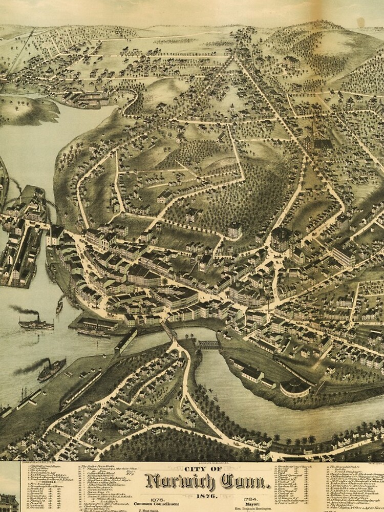 "Aerial Map City of Norwich Connecticut (1876)" iPhone Case & Cover by allhistory Redbubble