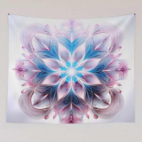 Item preview, Crystallography Lilly flower in shades of pink and blue designed and sold by dcrc.