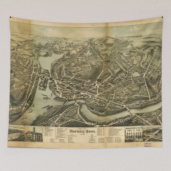 Item preview, Aerial Map City of Norwich Connecticut (1876) designed and sold by allhistory.