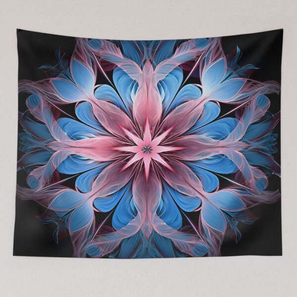 Item preview, Crystallography Lilly flower in shades of pink and blue designed and sold by dcrc.