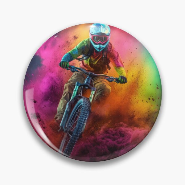 Item preview, mountain biker, mountain biking, mountain bikes in the middle of the dust designed and sold by WallGemsArt.