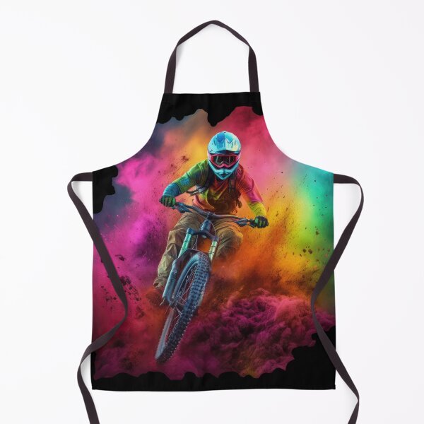 Item preview, mountain biker, mountain biking, mountain bikes in the middle of the dust designed and sold by WallGemsArt.