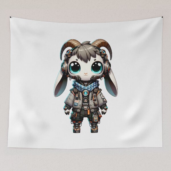 Item preview, Cute Cyberpunk Robot Goat! designed and sold by kukamatsu.