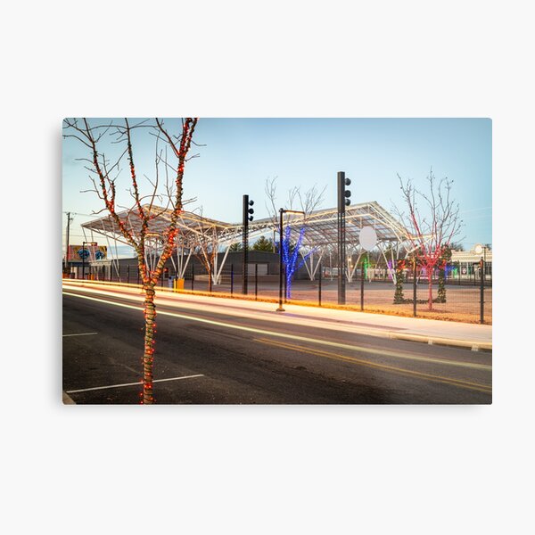 Item preview, Light Trails And Iconic Stage In Downtown Rogers designed and sold by Gregory Ballos.