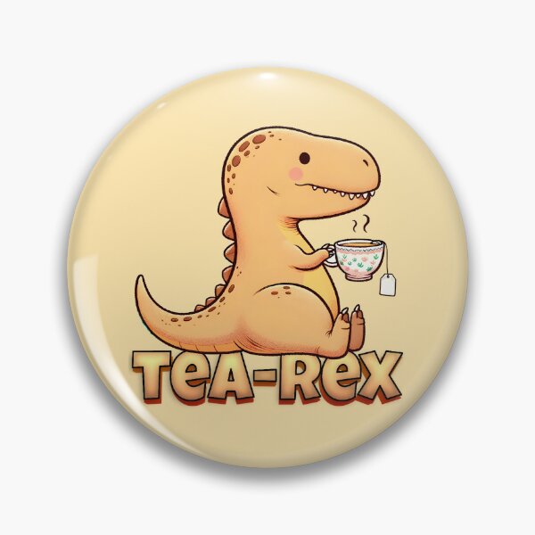 Item preview, Tea-Rex, cute dinosaur drinking tea, tyrannosaurus rex designed and sold by breathlessllc.
