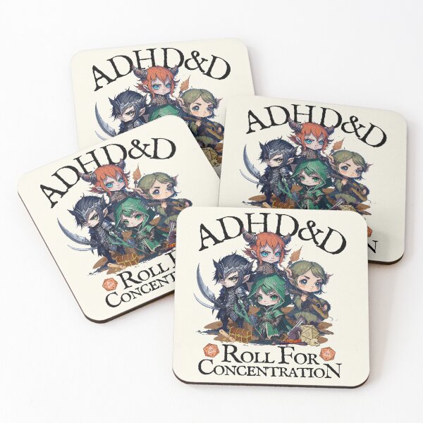 Item preview, ADHD dnd adventurers: roll for concentration, neurodiversity & mental health quote designed and sold by DungeonAtelier.