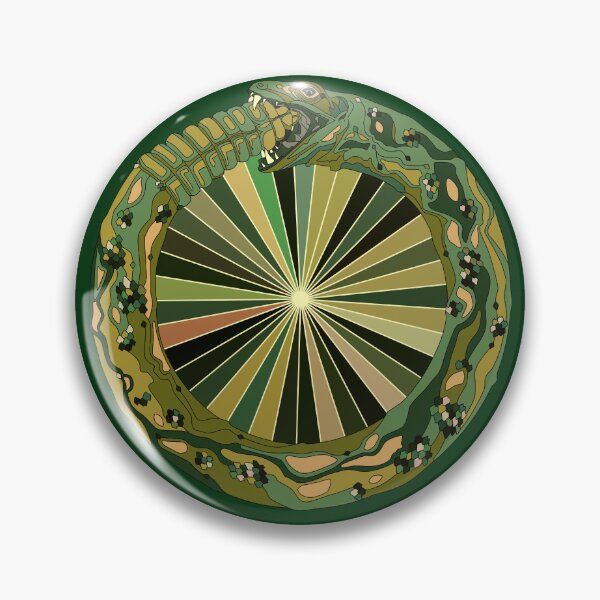 Item preview, Ouroboros green with rays designed and sold by O Grimley.