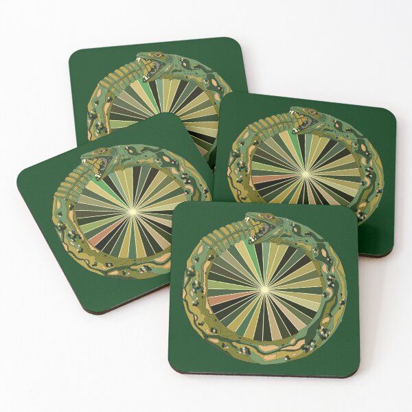 Item preview, Ouroboros green with rays designed and sold by O Grimley.