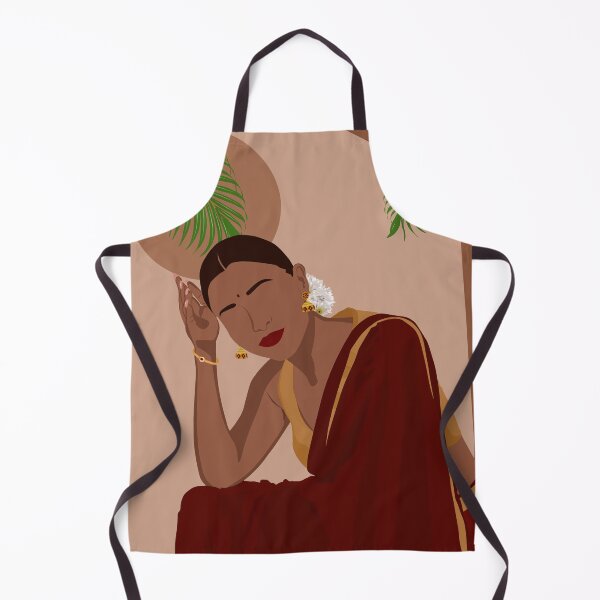 Item preview, Indian Woman in Brown saree designed and sold by ThePurplePrints.