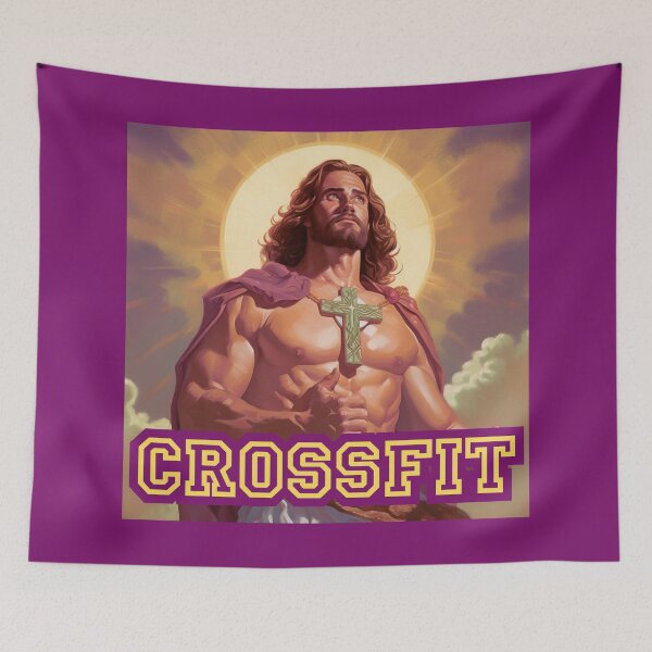 Item preview, crossfit - buff jesus - hallowed be thy gains designed and sold by Alyn8.
