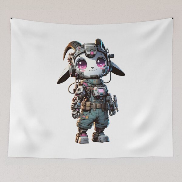 Item preview, Cute Cyberpunk Robot Goat! designed and sold by kukamatsu.