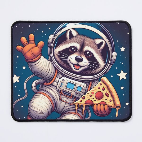 Item preview, Racoon Eating Pizza in space.  designed and sold by peanut tee.