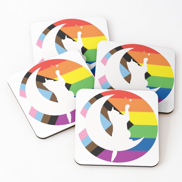Item preview, Progress Pride Moon Cat designed and sold by ashstash.