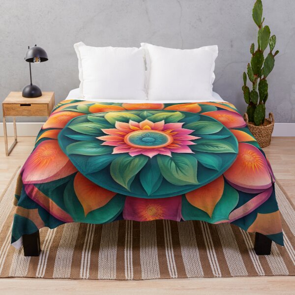 Artikelvorschau, Exotisches tropisches Mandala, lebendiges Blumenvergnügen entworfen und verkauft von SpiritualManda.