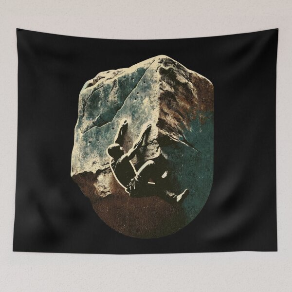 Item preview, Vintage Climber - Retro Style Bouldering Illustration designed and sold by Retro Travel Design.