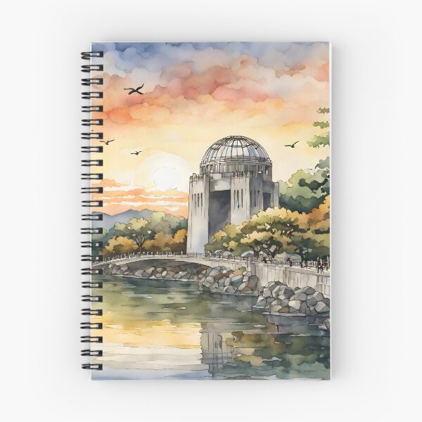 Item preview, Hiroshima Peace Memorial at Sunset: Watercolor Tranquility in Japan designed and sold by LSVart.