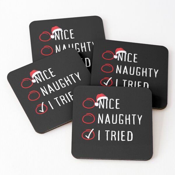 Item preview, Nice Naughty I Tried Funny Christmas List Xmas Santa Claus designed and sold by Artisticlions-A.