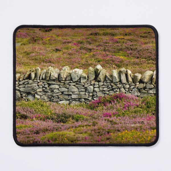 Item preview, Dry stone wall surrounded by pink heather designed and sold by bailey-cooper.