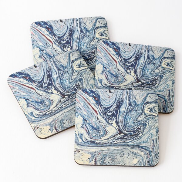 Item preview, Marbled book endpaper blue tones designed and sold by Ponted.