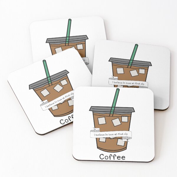Item preview, I believe in love at first sip of iced coffee love quotes  designed and sold by Cosmicworld07.