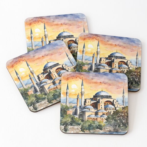 Item preview, Istanbul Sunset: Watercolor-Enhanced Hagia Sophia designed and sold by LSVart.