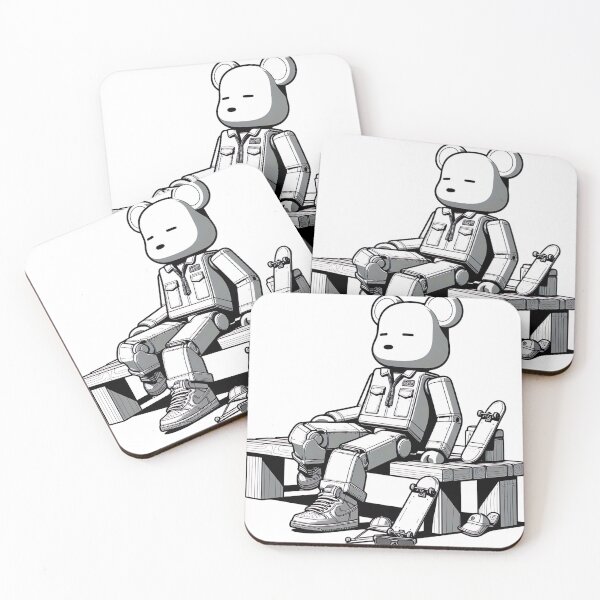 Item preview, "Multicolored Bearbrick Transformation: Captivating White Palette Illustration" designed and sold by Huycao211.