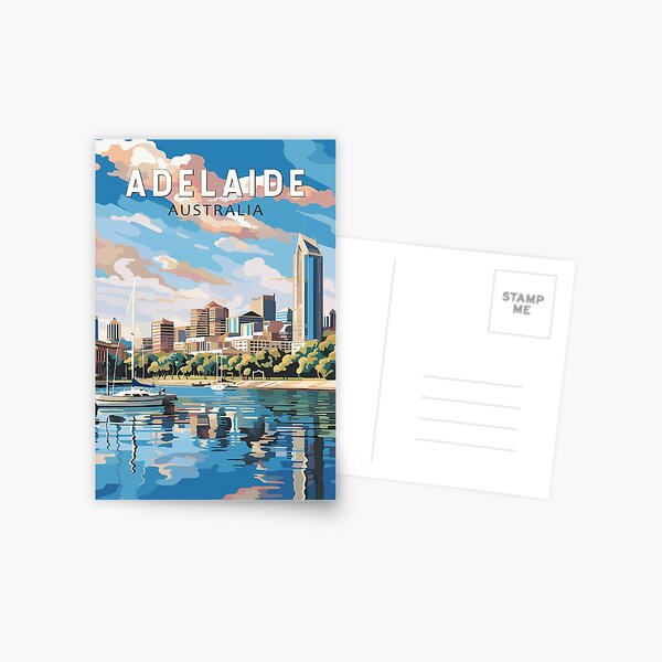 Item preview, Adelaide Australia Travel Art Vintage designed and sold by KrisSidDesigns.