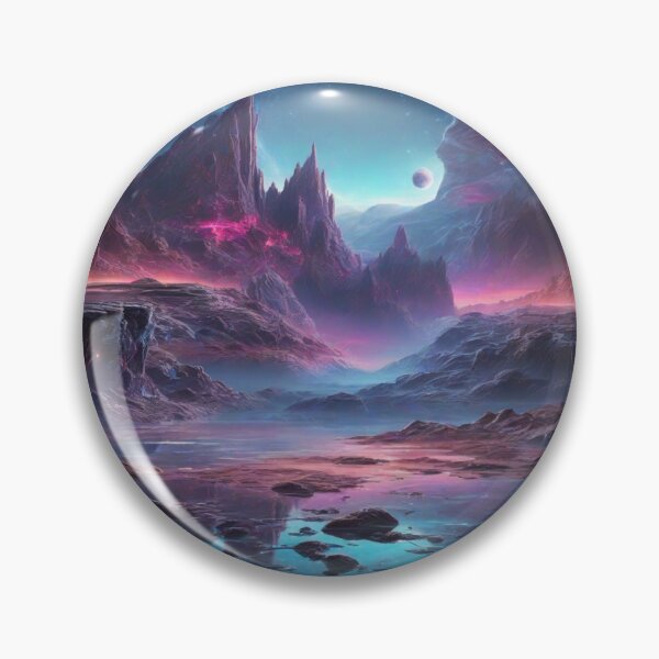 Item preview, Otherworldly Panorama: Giant Valleys and Neon Illumination on an Alien World designed and sold by RedArtG09.