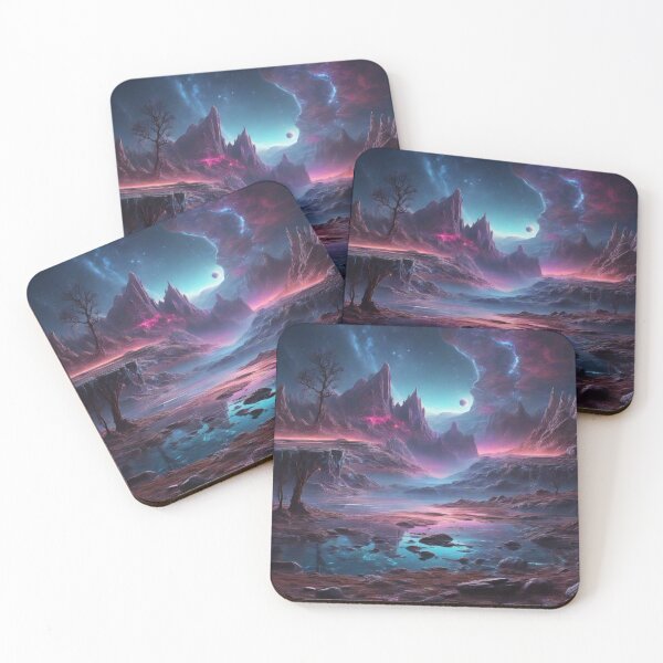 Item preview, Otherworldly Panorama: Giant Valleys and Neon Illumination on an Alien World designed and sold by RedArtG09.