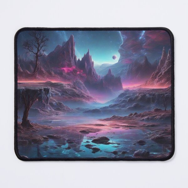 Item preview, Otherworldly Panorama: Giant Valleys and Neon Illumination on an Alien World designed and sold by RedArtG09.