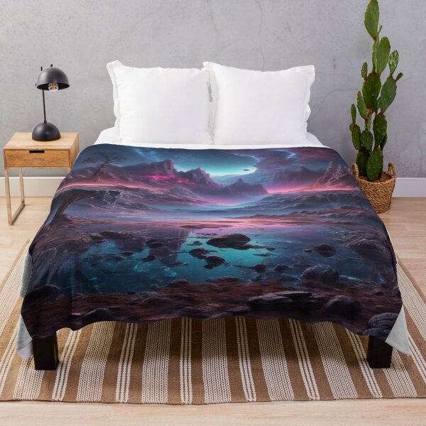 Item preview, Otherworldly Panorama: Giant Valleys and Neon Illumination on an Alien World designed and sold by RedArtG09.