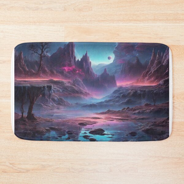 Item preview, Otherworldly Panorama: Giant Valleys and Neon Illumination on an Alien World designed and sold by RedArtG09.