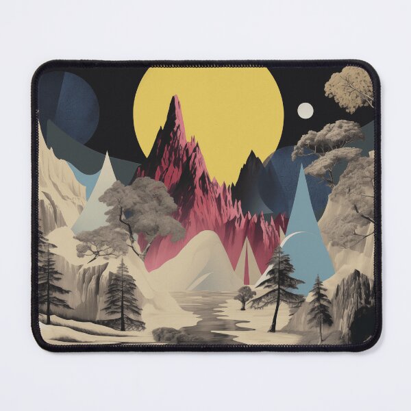 Item preview, Negative Effect Collage Style Landscape of Nature and Mountains at Night designed and sold by Je-we.