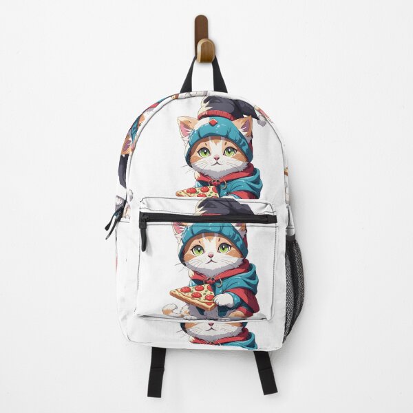 Item preview, Kawaii Cat In A Hat With Pizza, For Cat Lovers, and Pizza Lovers designed and sold by ColorFlick.