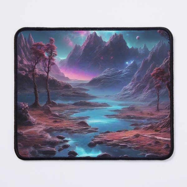 Item preview, Exoplanetary Dreams: Neon Lights and Crystal Lakes in Alien Terrain designed and sold by RedArtG09.
