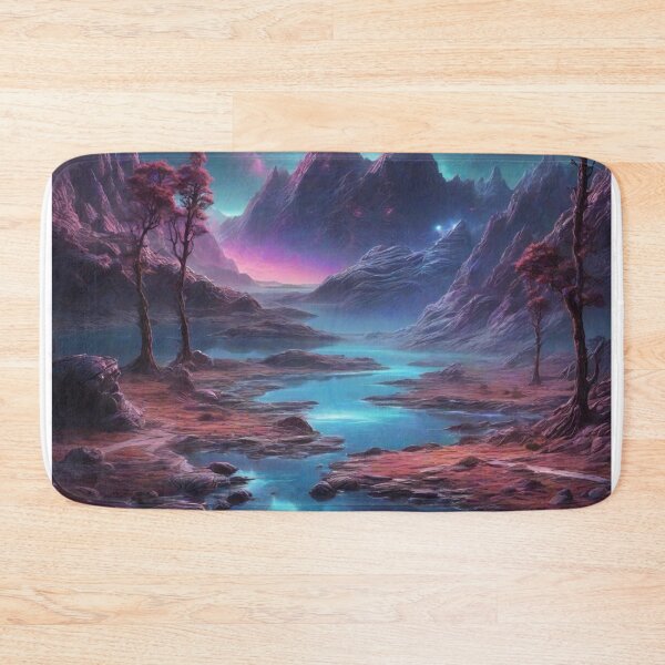 Item preview, Exoplanetary Dreams: Neon Lights and Crystal Lakes in Alien Terrain designed and sold by RedArtG09.