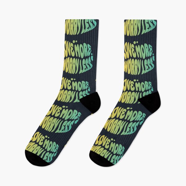 Item preview, Love More Worry Less | 60s Psy Lettering designed and sold by monkeybusiness.pt.