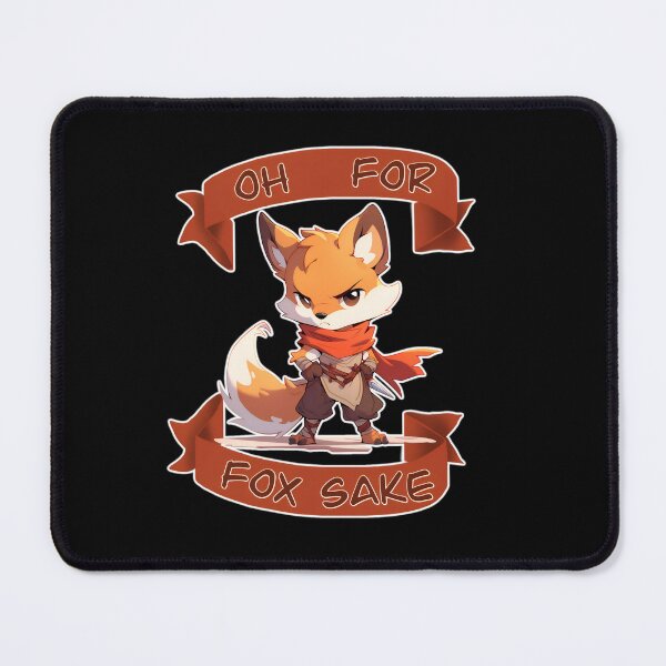 Item preview, Oh For Fox Sake Smolder Fox Banner Black Tee Shirt by Zeesdesign on Redbubble designed and sold by ZEESDESIGN.