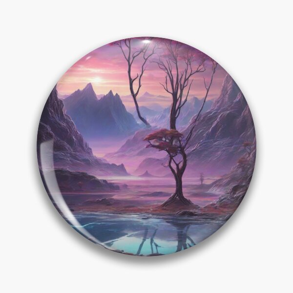 Item preview, Glowing Vistas: Alien Planet's Giant Valley and Reflective Lakescape designed and sold by RedArtG09.