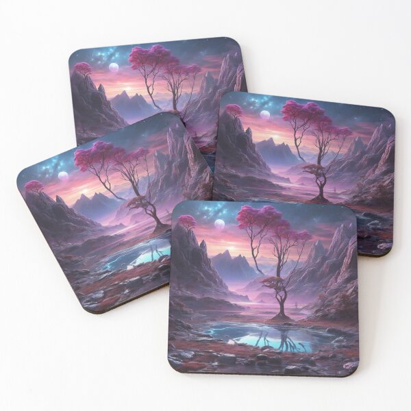Item preview, Glowing Vistas: Alien Planet's Giant Valley and Reflective Lakescape designed and sold by RedArtG09.