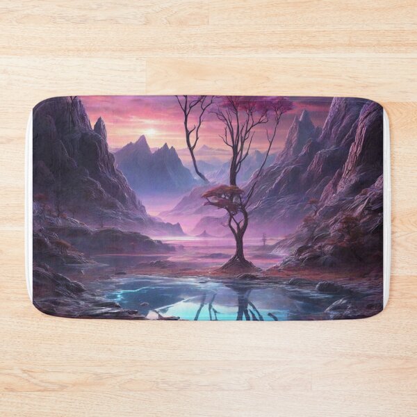 Item preview, Glowing Vistas: Alien Planet's Giant Valley and Reflective Lakescape designed and sold by RedArtG09.