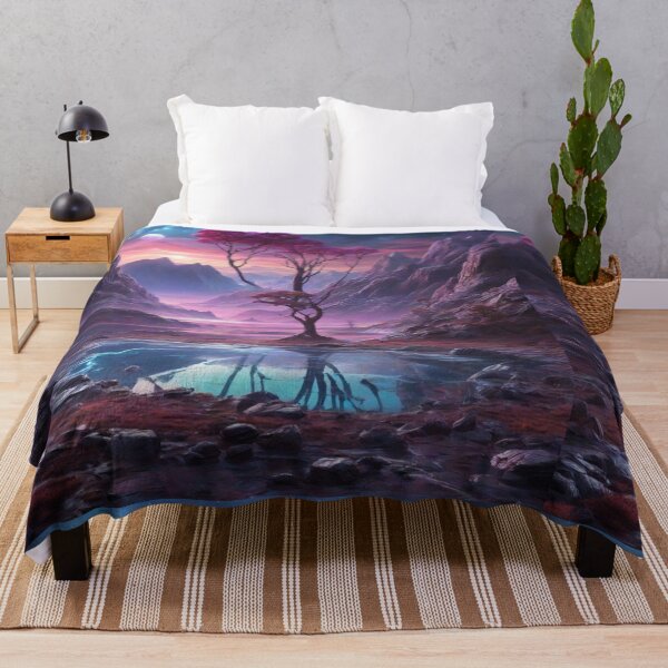 Item preview, Glowing Vistas: Alien Planet's Giant Valley and Reflective Lakescape designed and sold by RedArtG09.