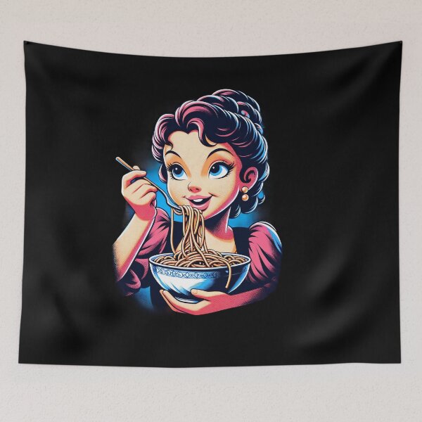 Item preview, Girl Eating Spaghetti designed and sold by WorldByFlowers.