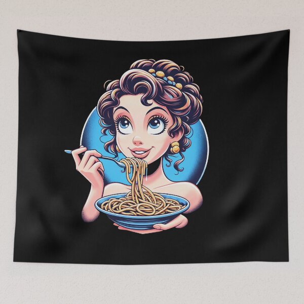 Item preview, Girl Eating Spaghetti designed and sold by WorldByFlowers.
